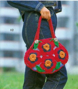 BOLSO FLORES ROJO